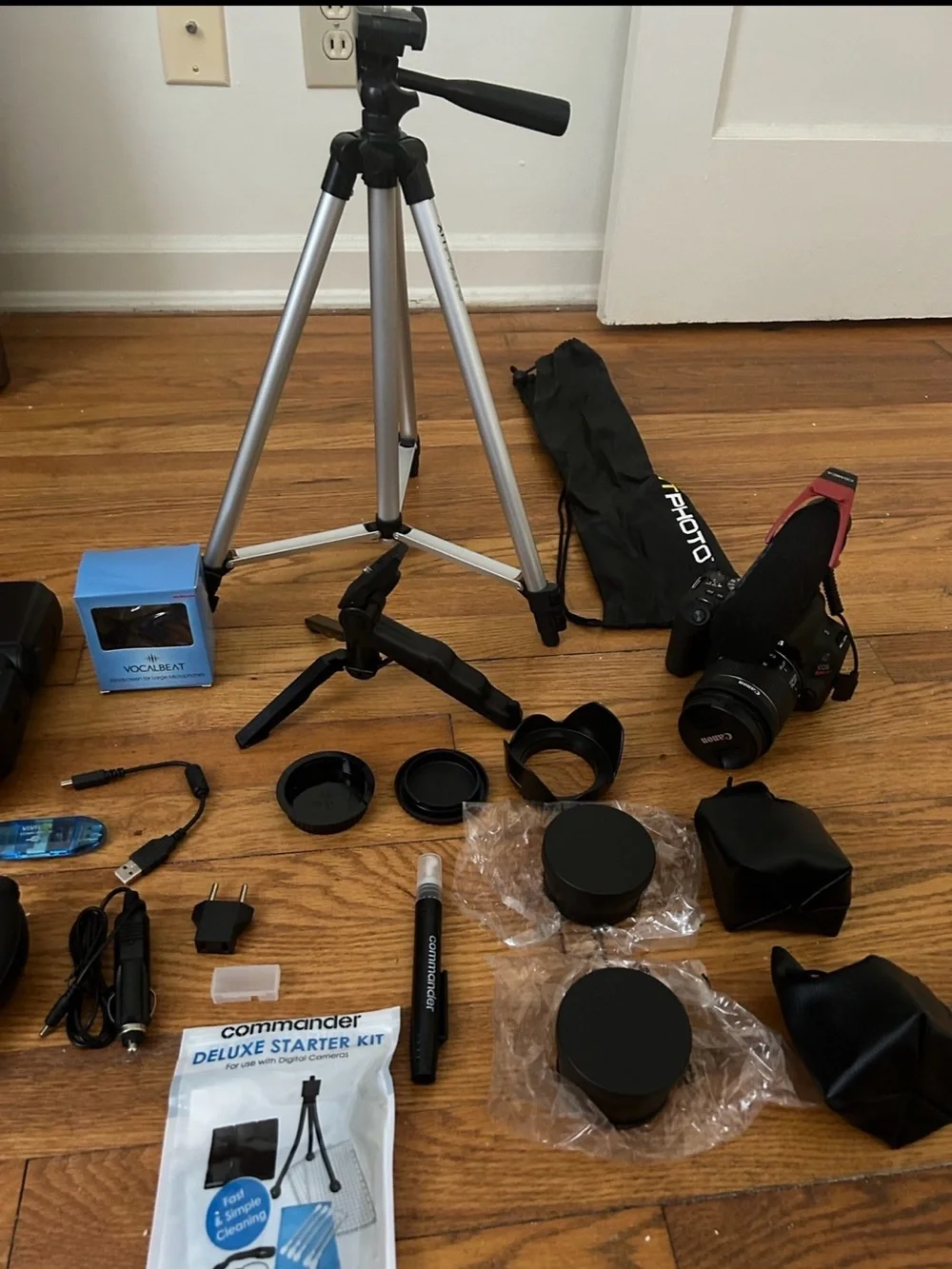 Canon DSLR Camera Body in Black with Red Accent